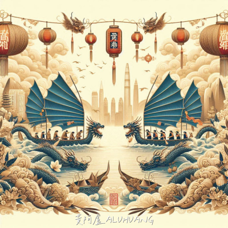 不同類型的端午節賀卡集合